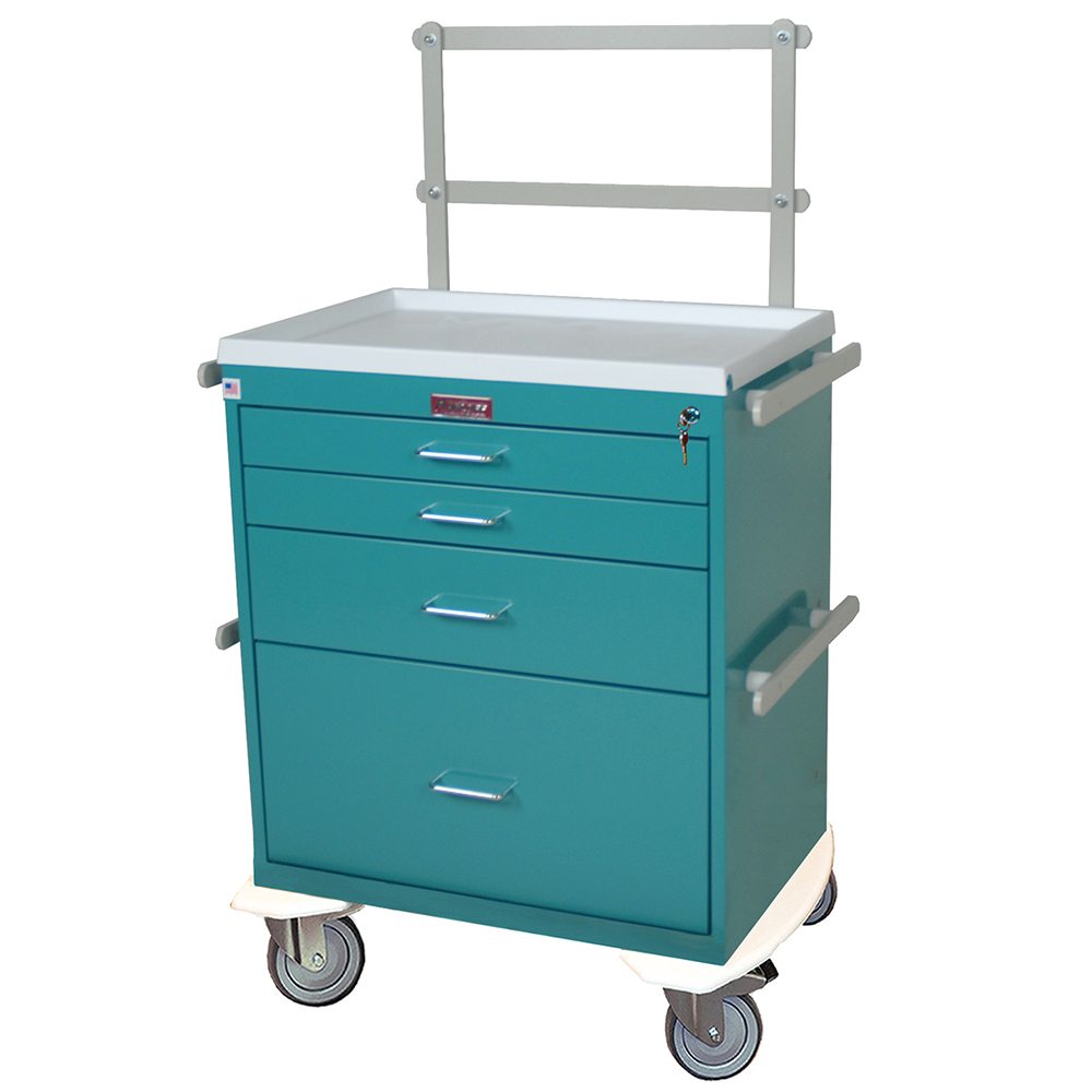Harloff 6351 Anesthesia Cart Classic Line Four Drawer