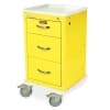 M-Series Mini Width Narrow Isolation Cart, Short Height, Three Drawers, Key Lock