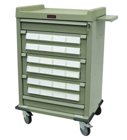 Harloff AL36CS-3 Med-Bin Medication Cart Aluminum 36 Bin Cassette