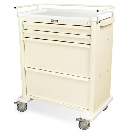 Harloff AL8W10K4DSP Dispill Medication Cart Aluminum