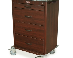 Harloff WV6520-CM Medical Cart Tall Wood Vinyl Four Drawer