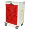 Aluminum MRI Compatible Emergency Cart, Six Drawers, Breakaway Lock