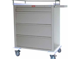 Harloff AL8W10K4MOT Aluminum Universal Line Medication Cart