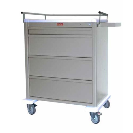 Harloff AL8W10K4MOT Aluminum Universal Line Medication Cart